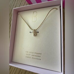 Letter B 14ct gold dipped necklace BNIB brand new in box